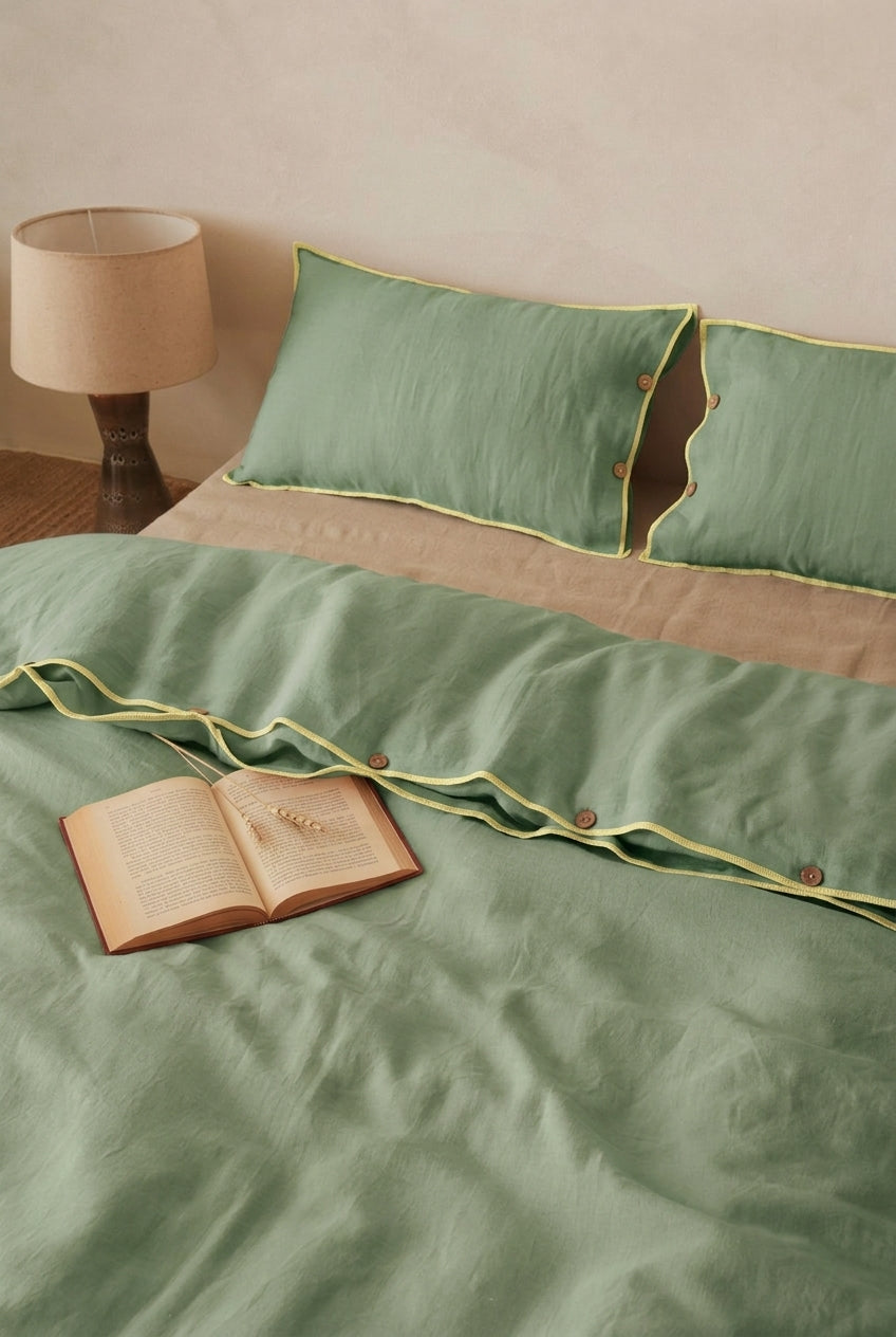 Linen Yellow Needled Duvet Cover