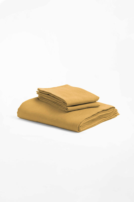 Linen Slumber Solid Bedsheet Set