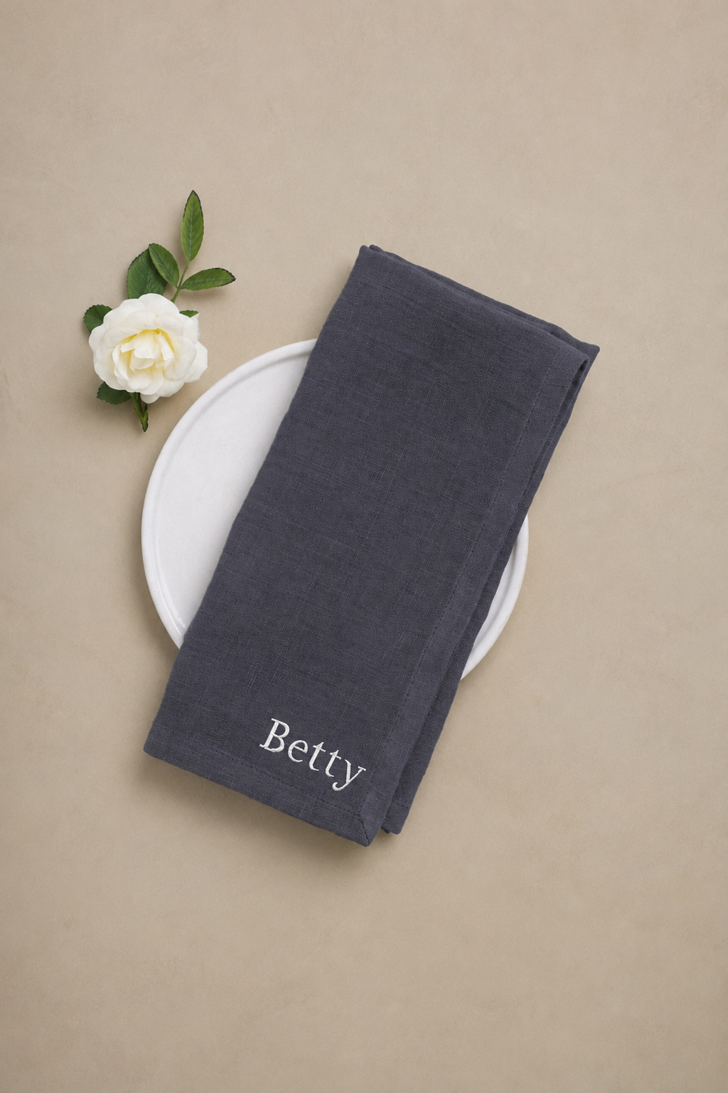 Linen Personalized Napkin Set