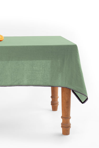 Linen Monochrome Lace Tablecloth