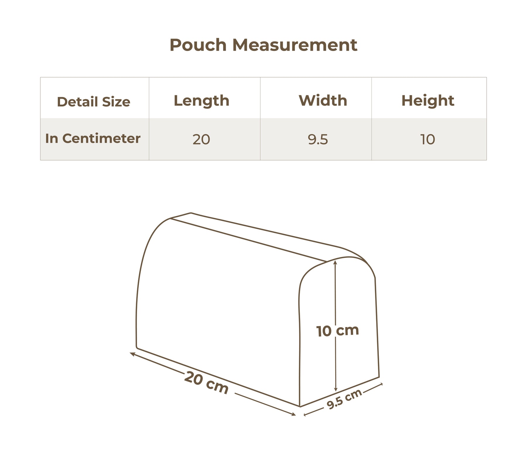Size chart in centimetres