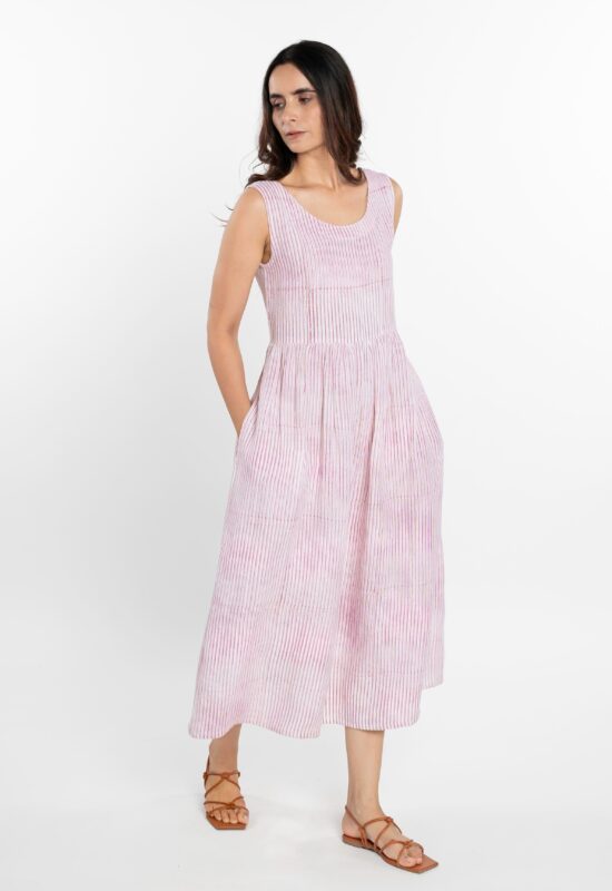 Linen Delilah Dress (Wabi Sabi Pink)
