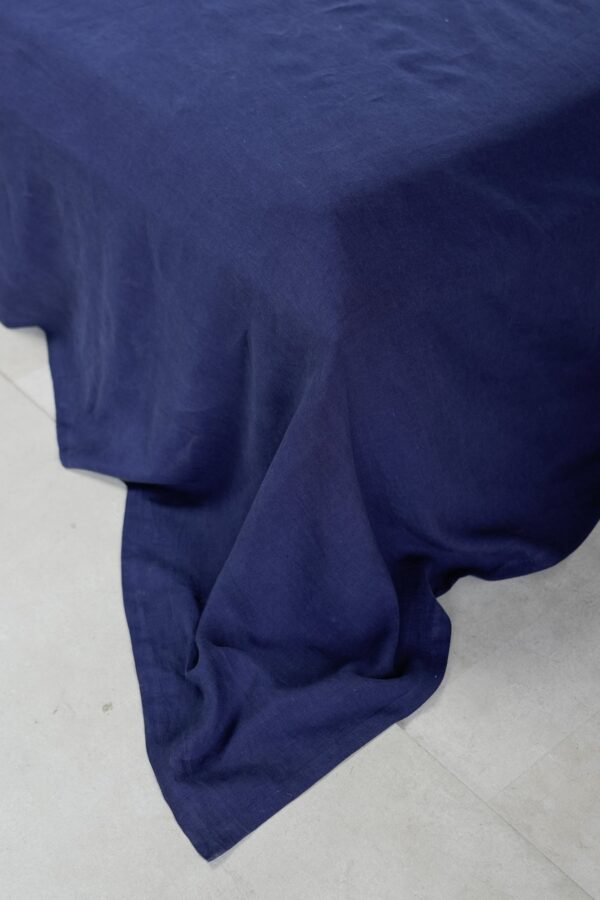 Linen Slumber Solid Bedsheet Set (Indigo Blue)