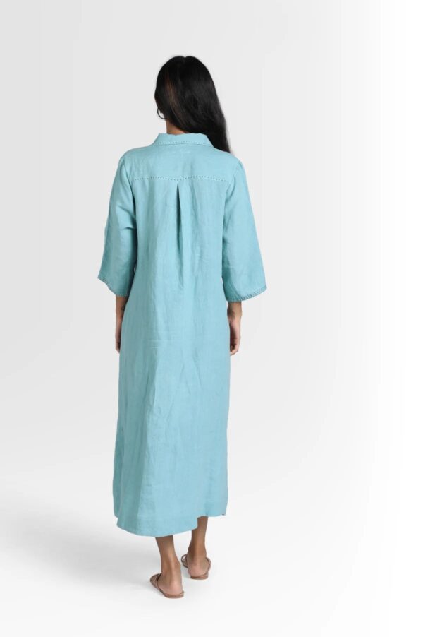 Linen Petunia Shirt Dress (Moody Blue)