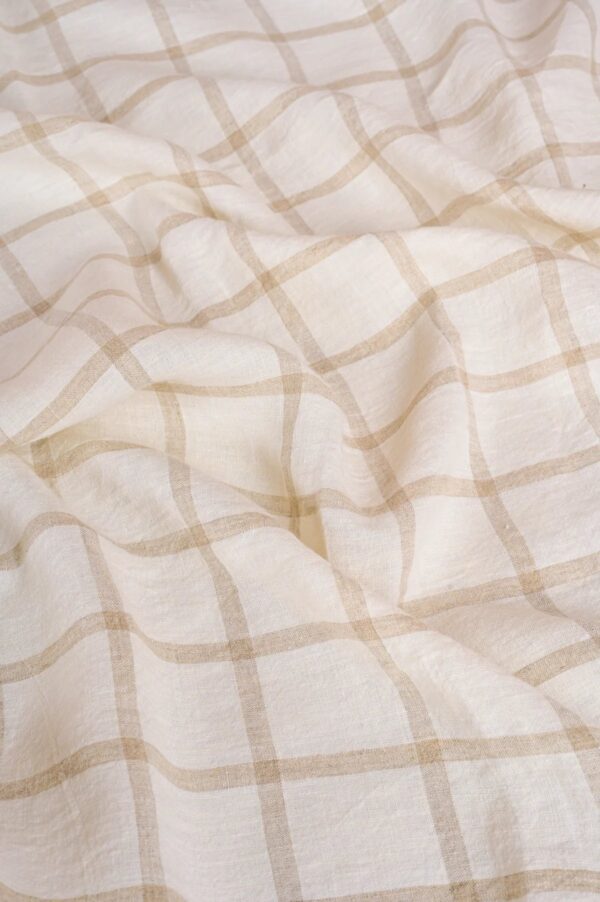 Linen Lenore Bedsheet Set (Natural Checks)