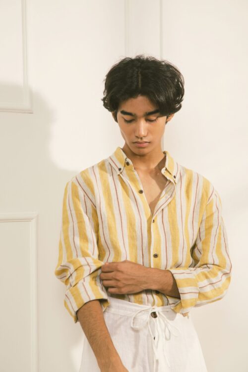 Linen Syrna Shirt (Mustard Segue)