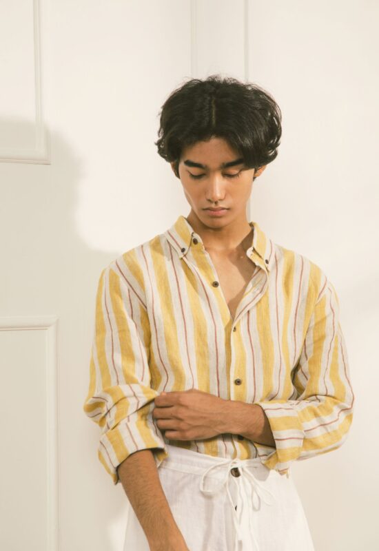 Linen Syrna Shirt (Mustard Segue)