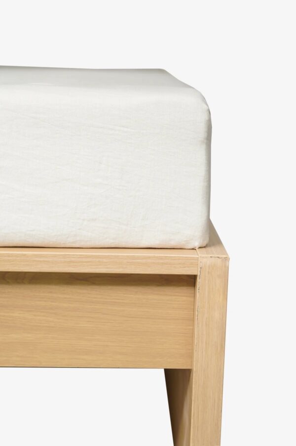Linen Slumber Solid Bedsheet Set (Angora White)
