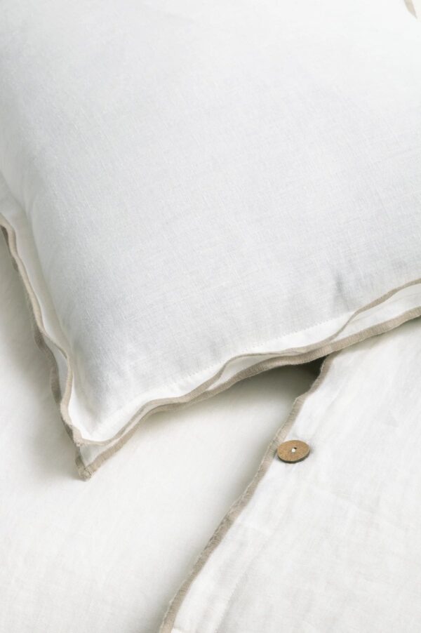 Linen Natural Needled Duvet Cover Set (Angora White)