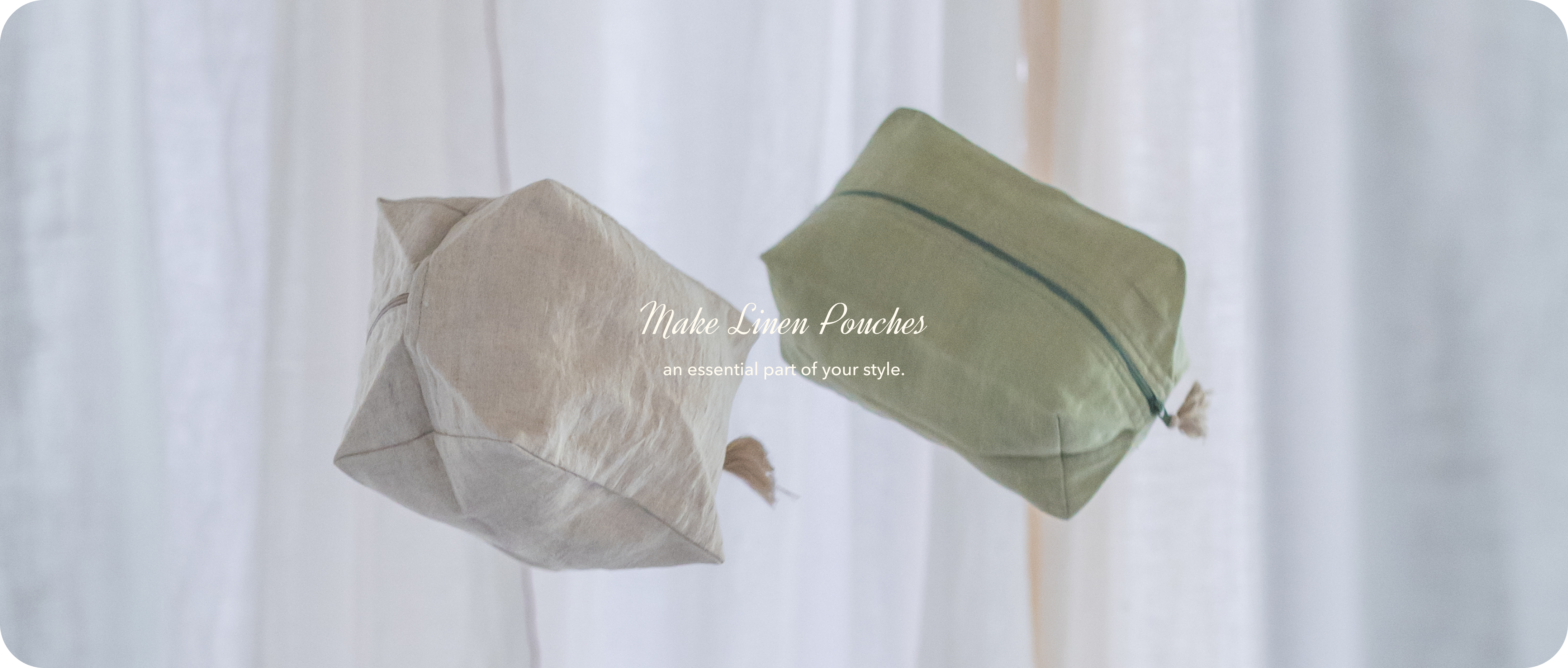 100% Pure Linen Pouch With Zipper